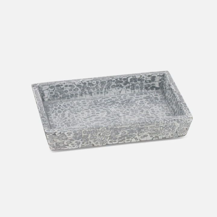 Callas, Silver/White, Soap Dish, Square Straight, Lacquered Eggshell