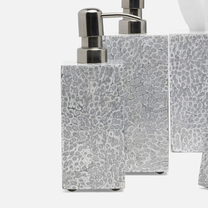 Callas, Silver/White, Soap Pump, Square Straight, Lacquered Eggshell