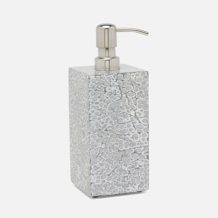 Callas, Silver/White, Xl Soap Pump, Square Straight, Lacquered Eggshell