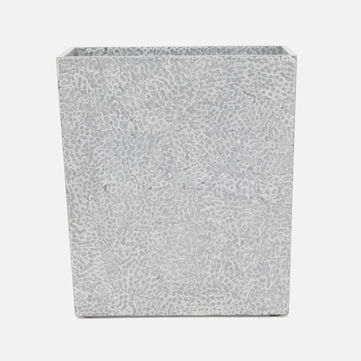 Callas, Silver/White, Wastebasket, Rectangular Tapered, Lacquered Eggshell