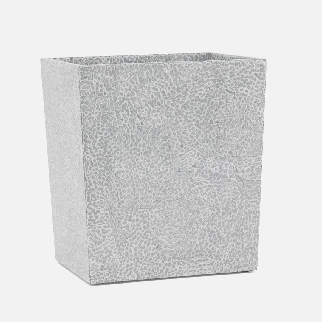 Callas, Silver/White, Wastebasket, Rectangular Tapered, Lacquered Eggshell