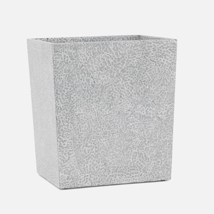 Callas, Silver/White, Wastebasket, Rectangular Tapered, Lacquered Eggshell