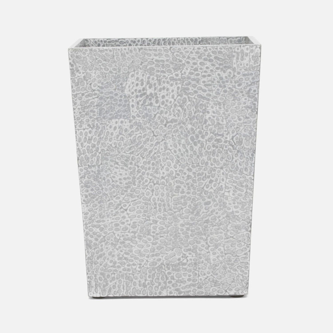 Callas, Silver/White, Wastebasket, Square Tapered, Lacquered Eggshell