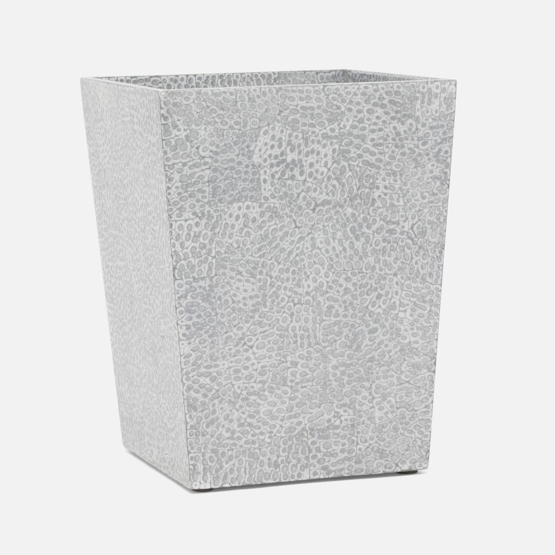 Callas, Silver/White, Wastebasket, Square Tapered, Lacquered Eggshell