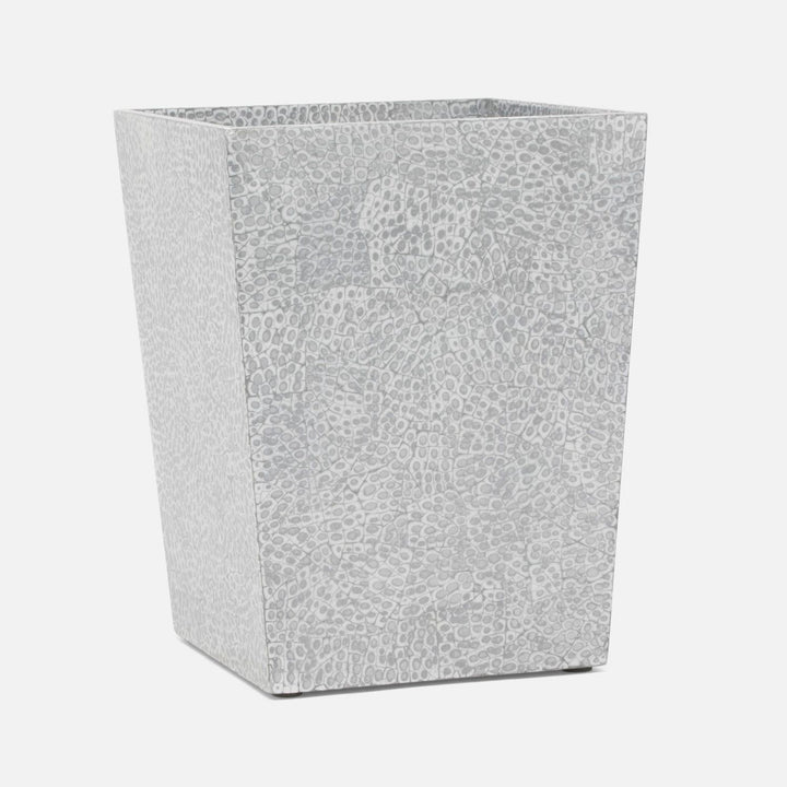 Callas, Silver/White, Wastebasket, Square Tapered, Lacquered Eggshell