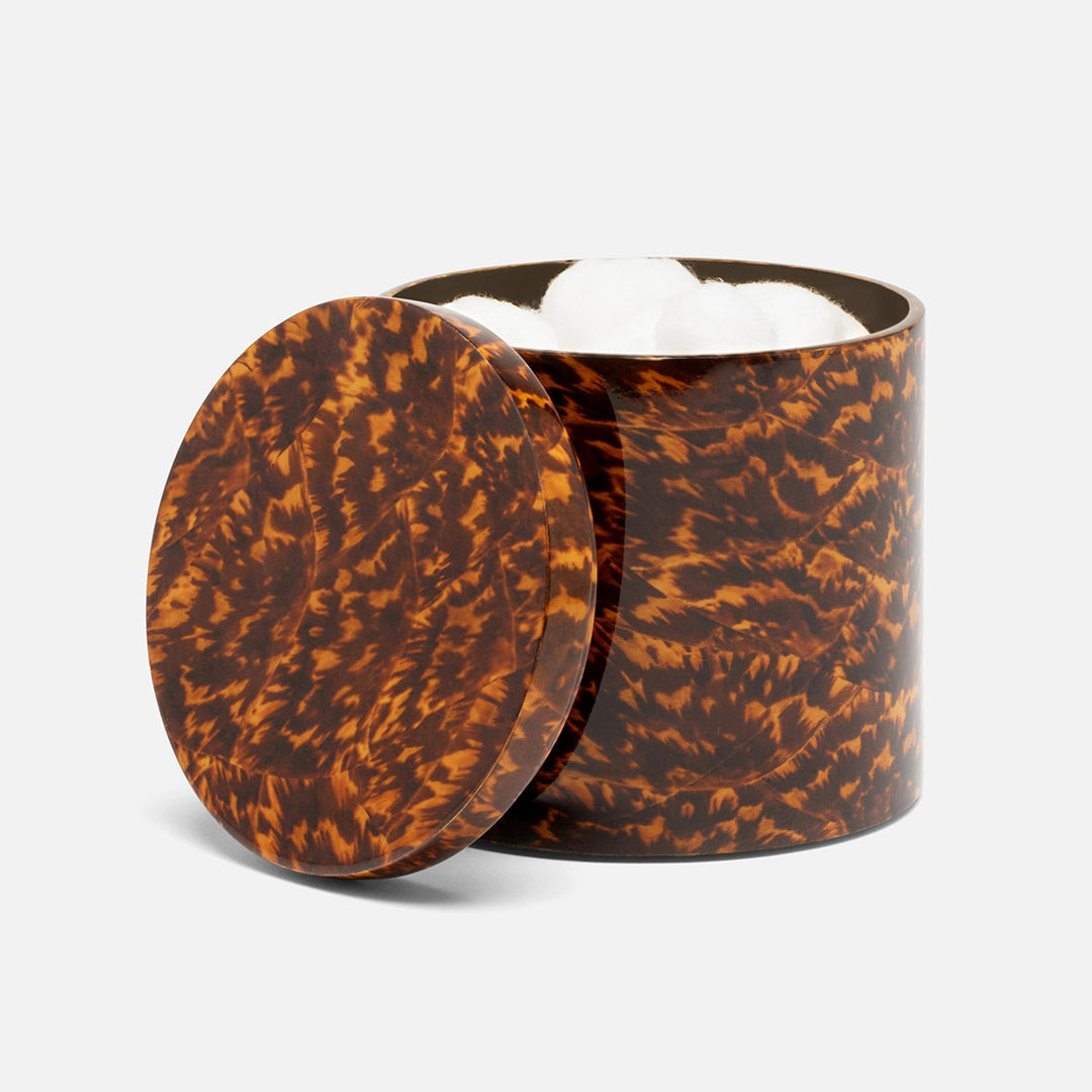 Carmel, High-Gloss, Canister, Round, Large, Faux Tortoise