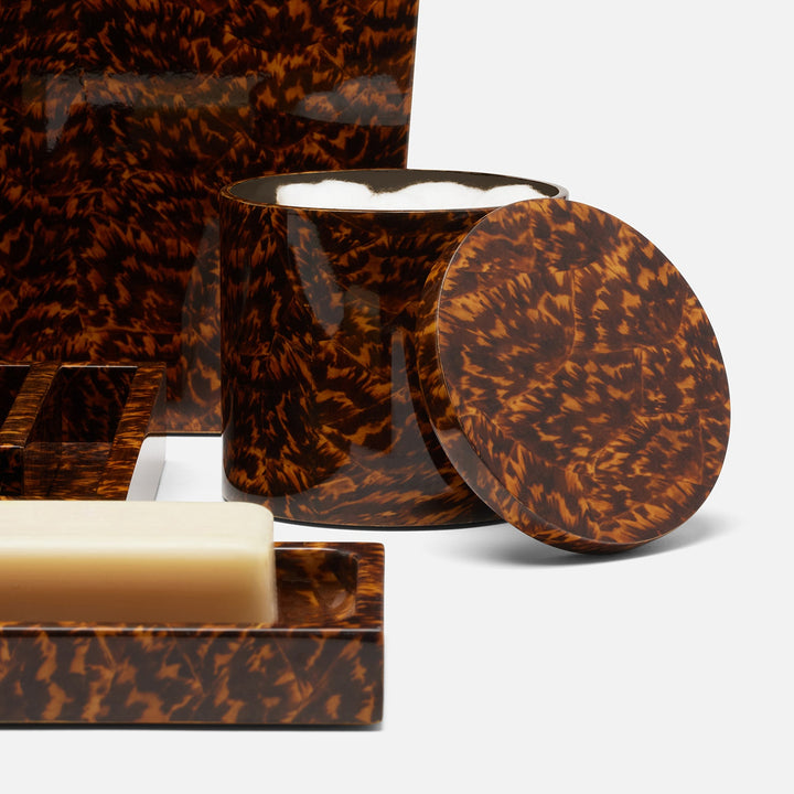 Carmel, High-Gloss, Canister, Round, Large, Faux Tortoise