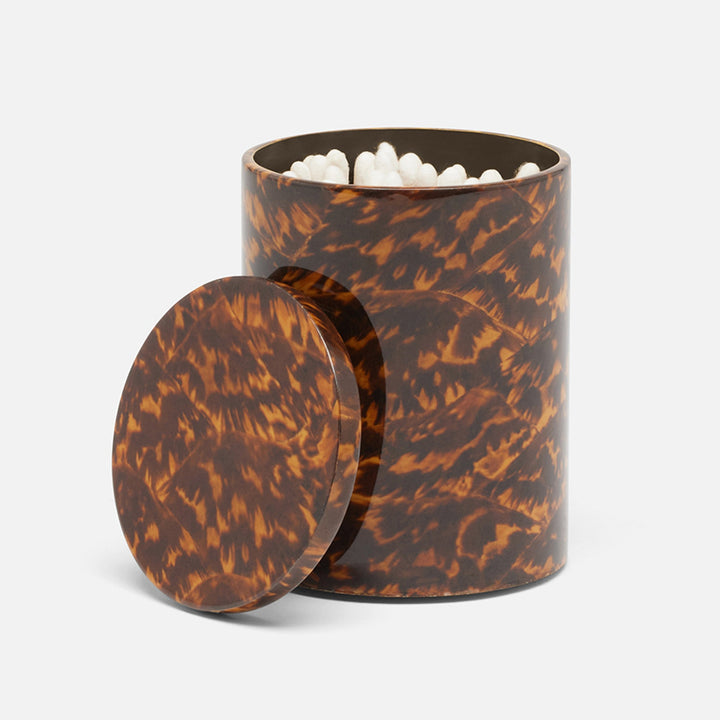 Carmel, High-Gloss, Canister, Round, Small, Faux Tortoise