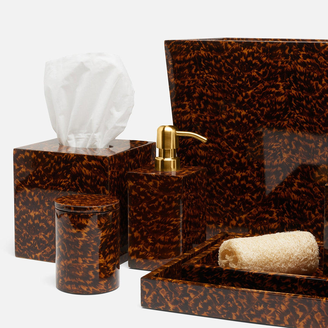 Carmel, High-Gloss, Canister, Round, Small, Faux Tortoise