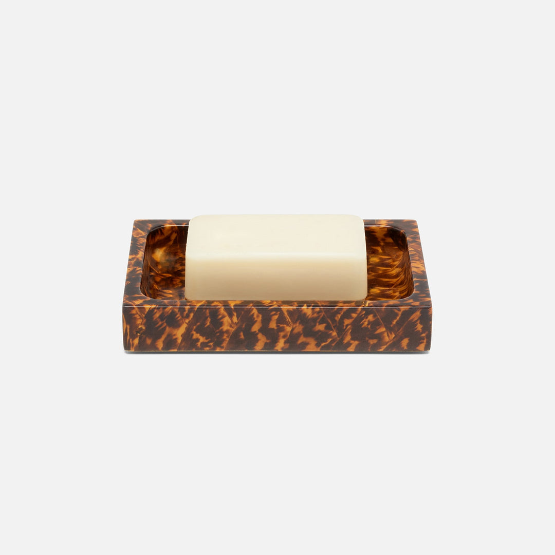 Carmel, High-Gloss, Soap Dish, Rectangular Straight, Faux Tortoise