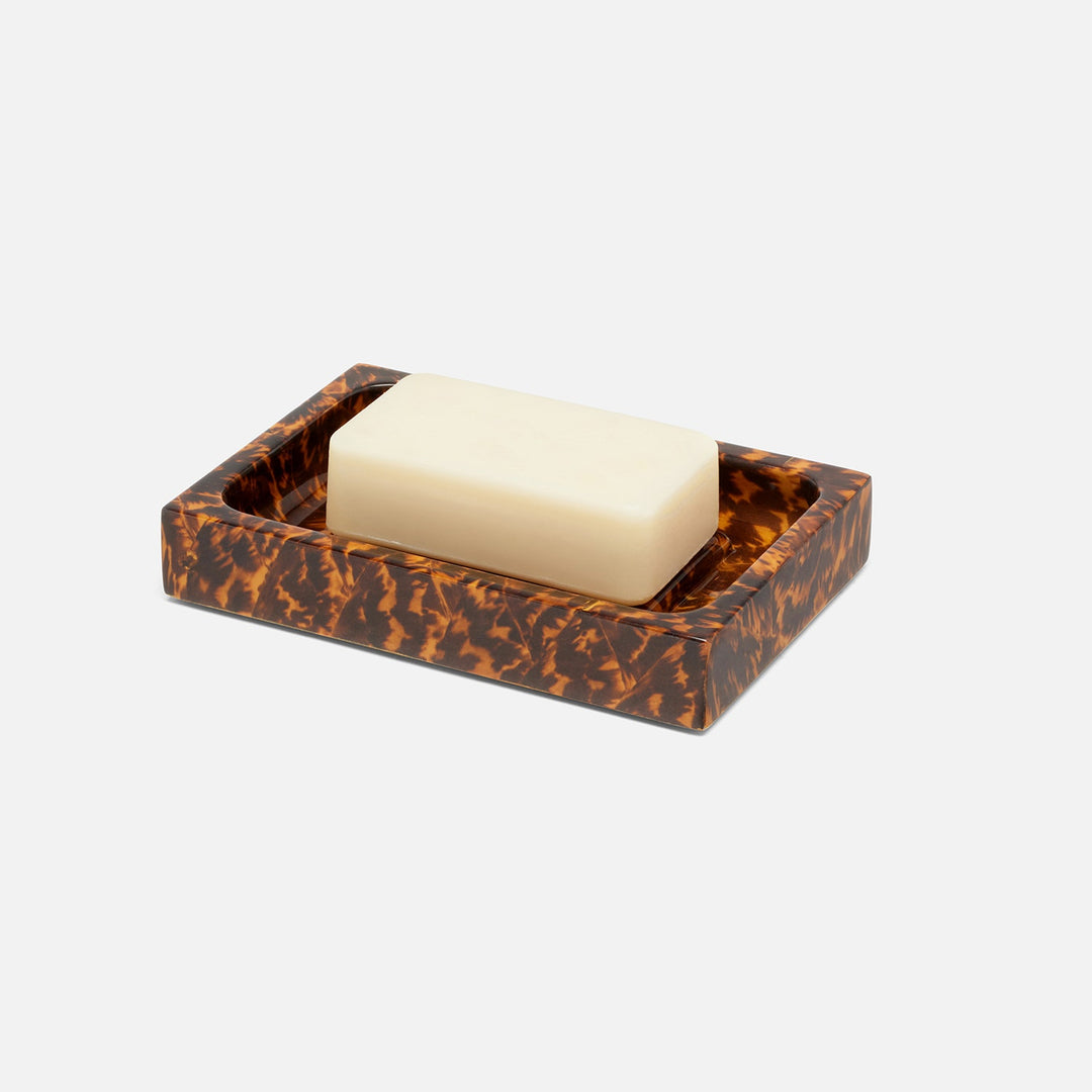 Carmel, High-Gloss, Soap Dish, Rectangular Straight, Faux Tortoise