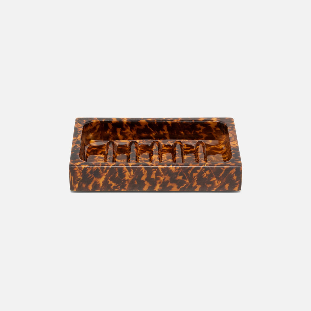 Carmel, High-Gloss, Soap Dish, Rectangular Straight, Faux Tortoise