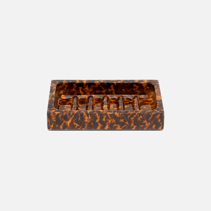 Carmel, High-Gloss, Soap Dish, Rectangular Straight, Faux Tortoise