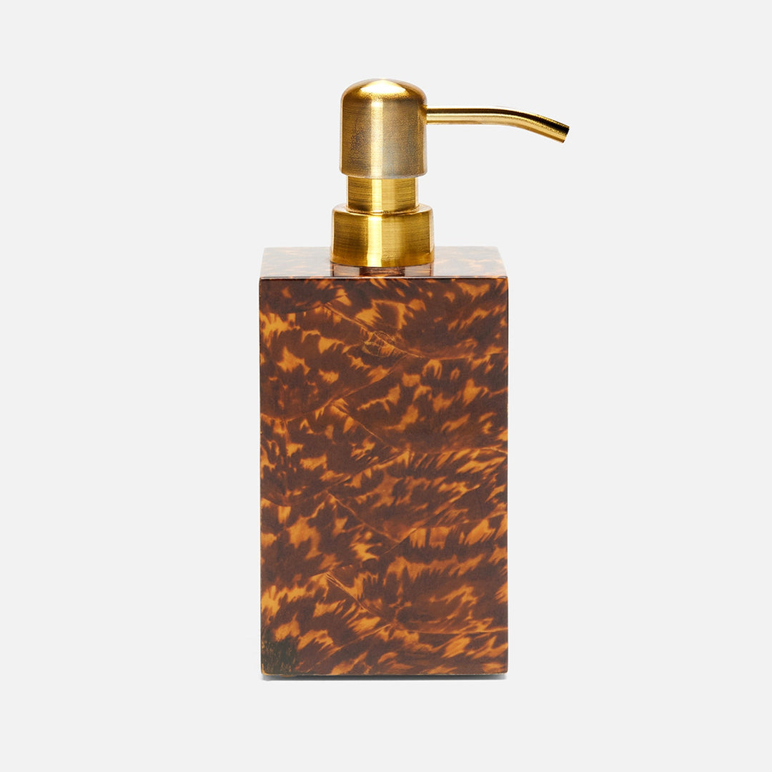 Carmel, High-Gloss, Soap Pump, Square Straight, Faux Tortoise