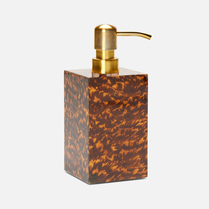 Carmel, High-Gloss, Soap Pump, Square Straight, Faux Tortoise