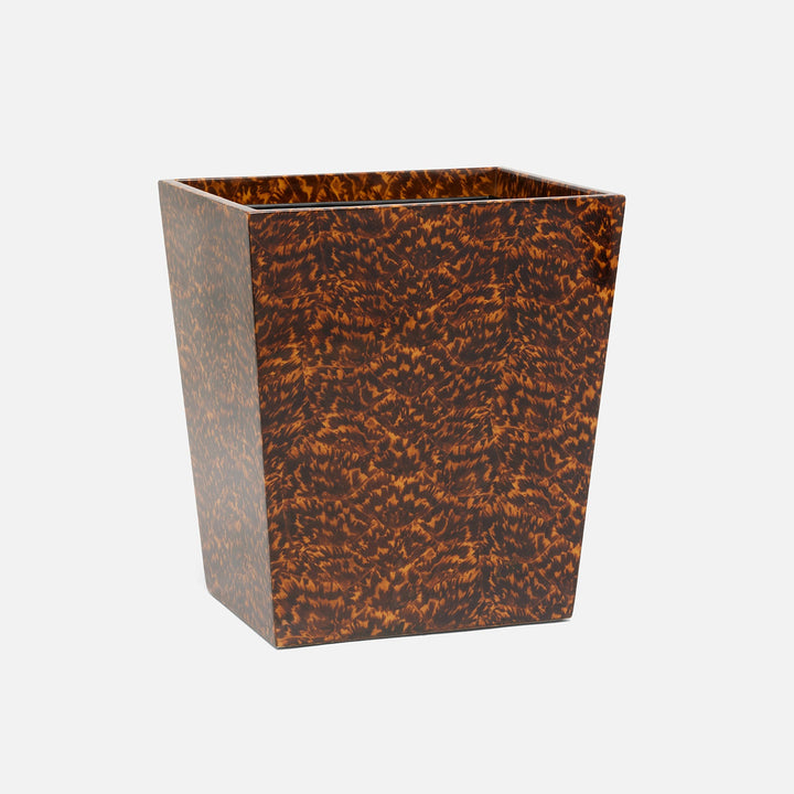 Carmel, High-Gloss, Wastebasket, Rectangular Tapered, Faux Tortoise