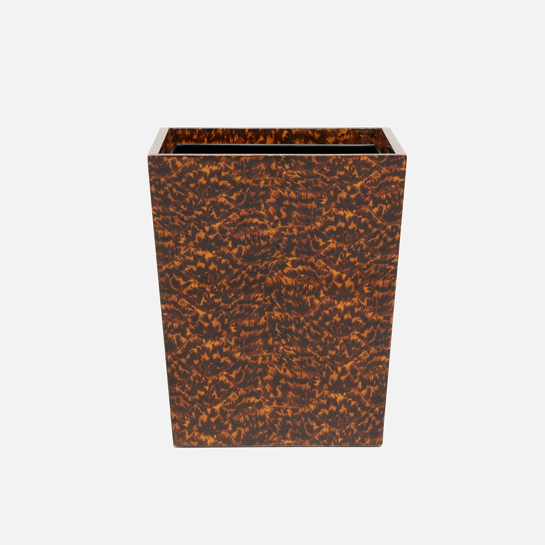 Carmel, High-Gloss, Wastebasket, Square Tapered, Faux Tortoise