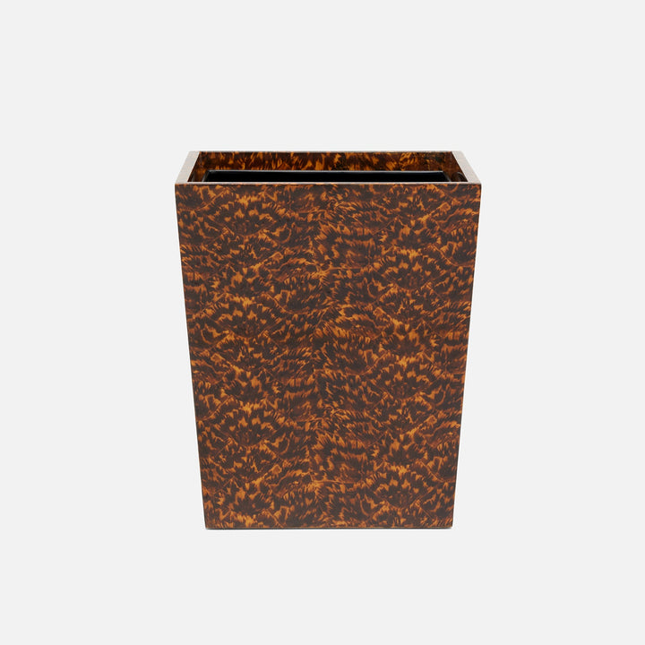 Carmel, High-Gloss, Wastebasket, Square Tapered, Faux Tortoise