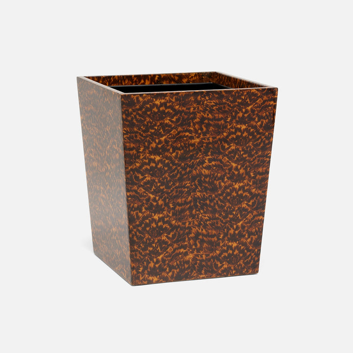 Carmel, High-Gloss, Wastebasket, Square Tapered, Faux Tortoise