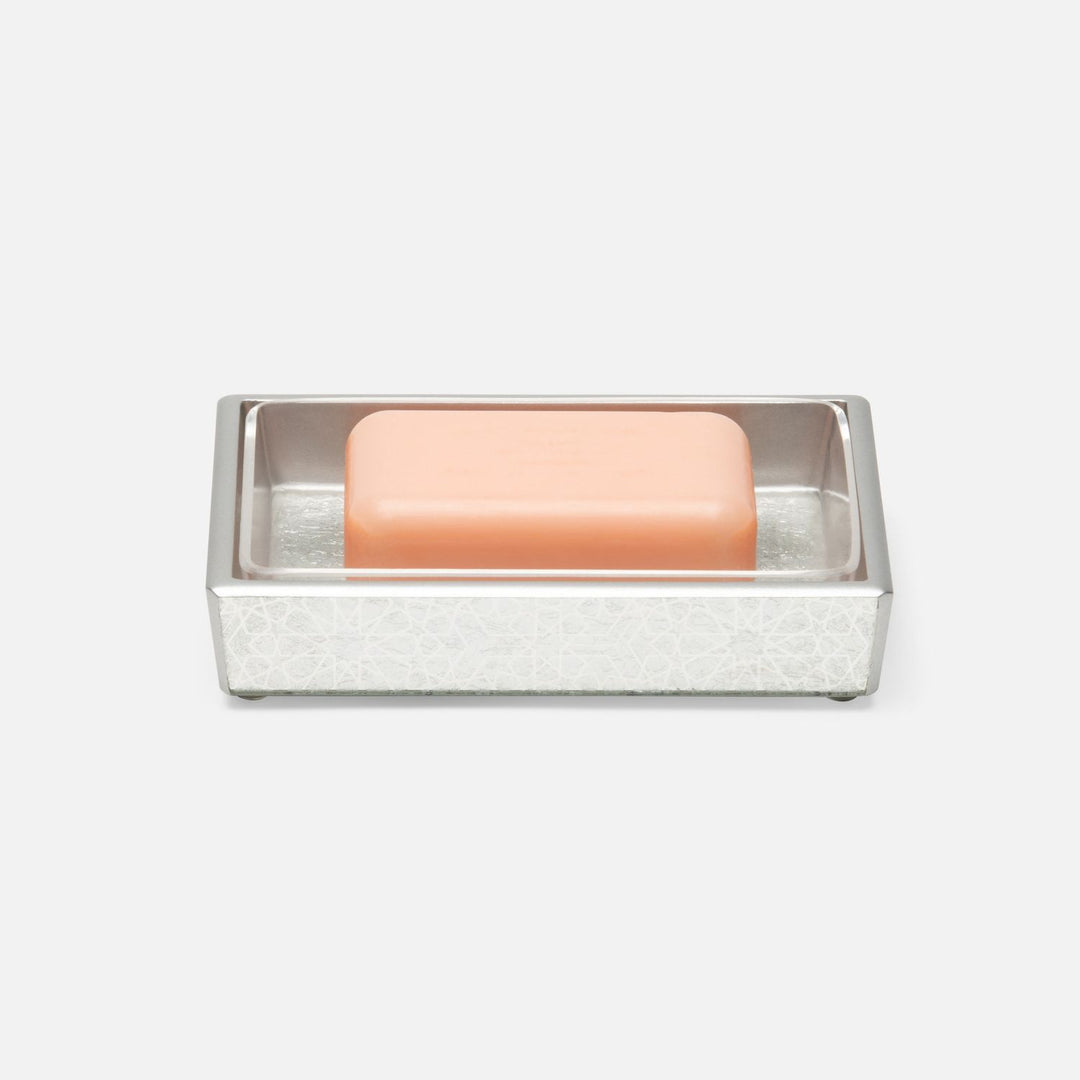 Caro, Silver Medallion, Soap Dish With Liner, Rectangular Straight, Painted Mirror