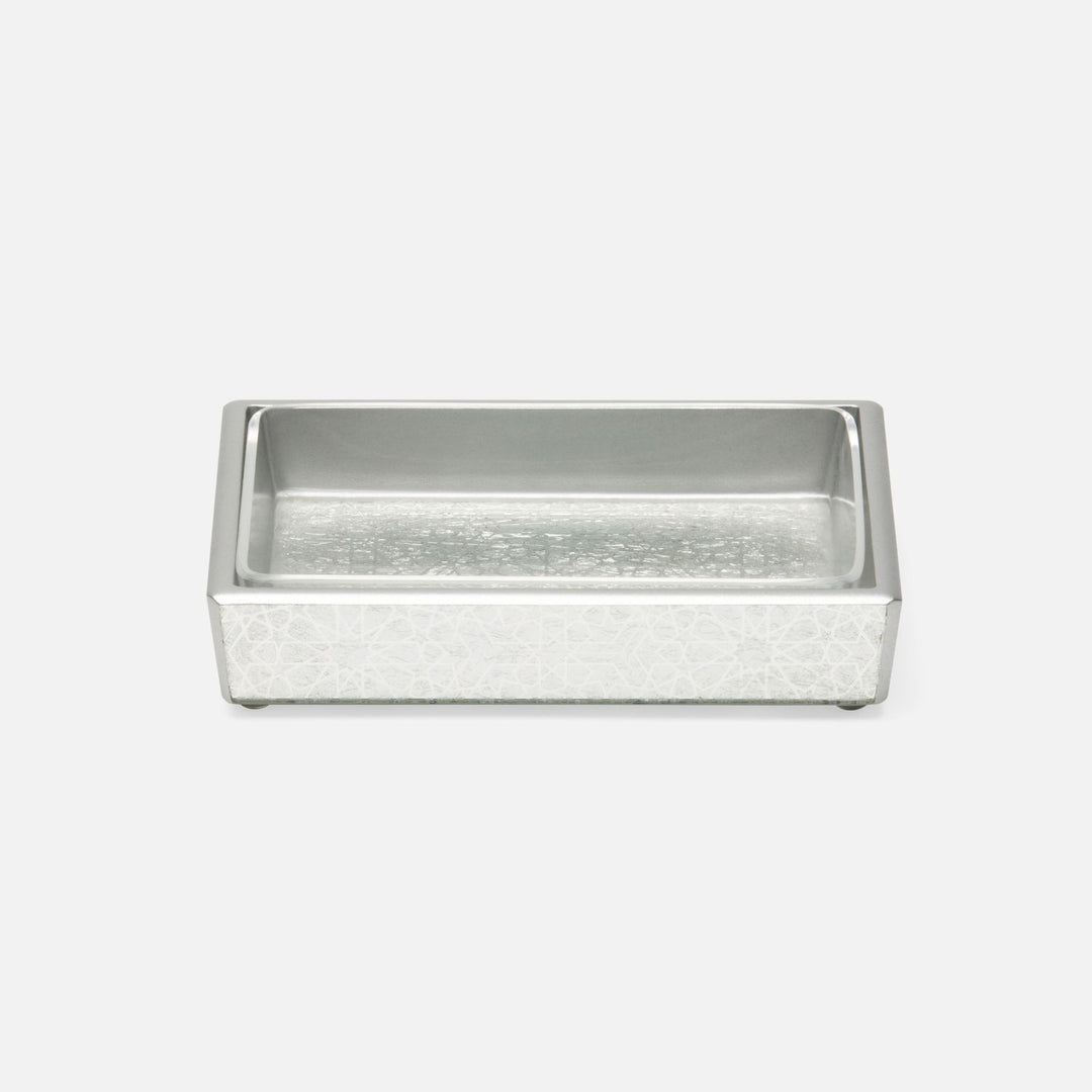 Caro, Silver Medallion, Soap Dish With Liner, Rectangular Straight, Painted Mirror