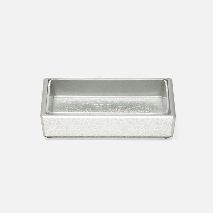 Caro, Silver Medallion, Soap Dish With Liner, Rectangular Straight, Painted Mirror