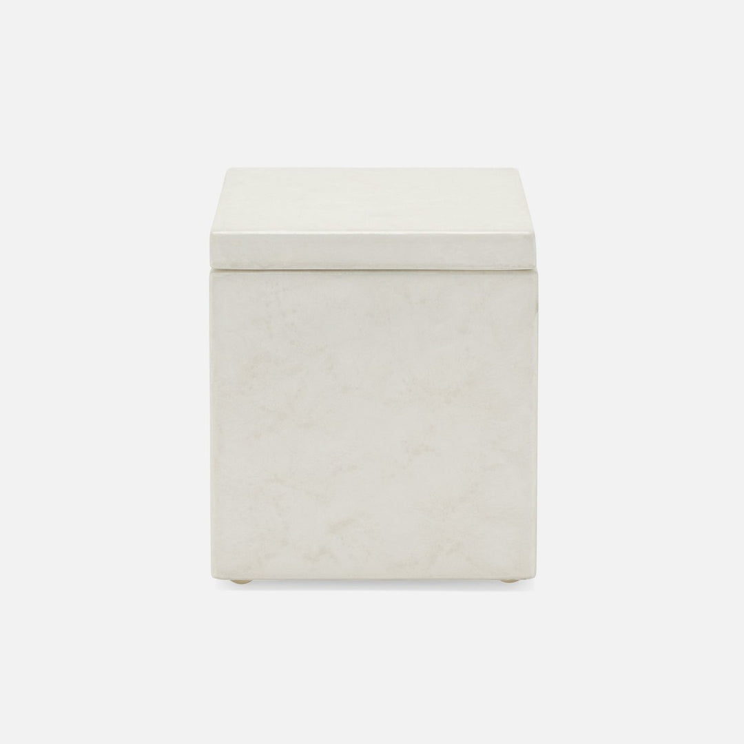 Charlotte, White, Canister, Square Straight, Burl Resin