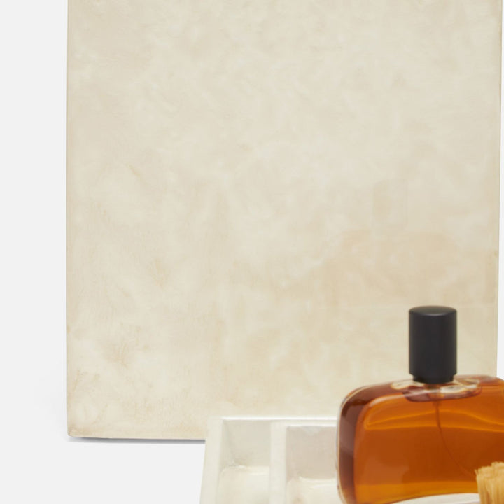 Charlotte, White, Wastebasket, Rectangular Tapered, Burl Resin
