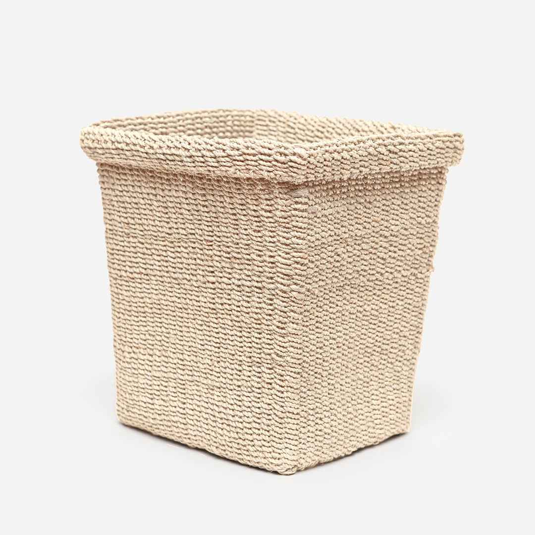Chelston, Bleached, Wastebasket, Rectangular Tapered, Abaca Fiber