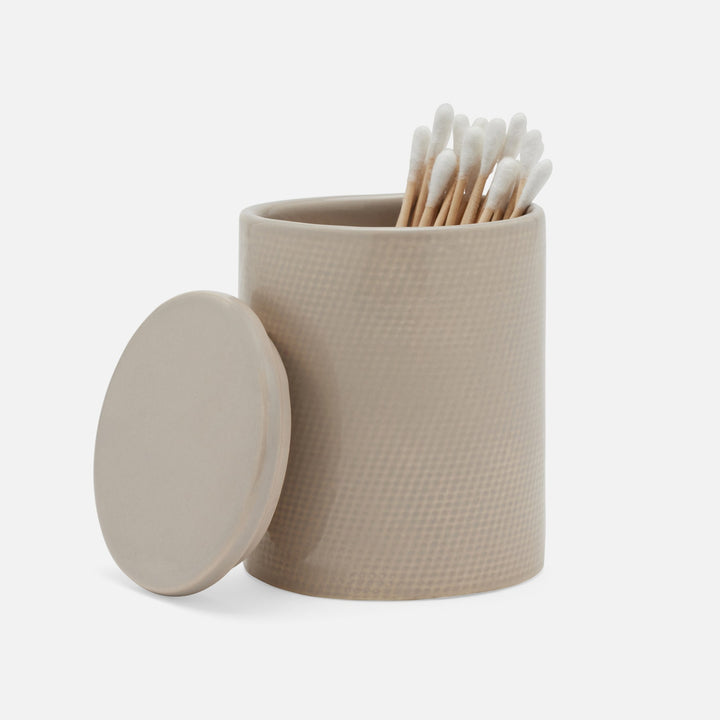 Cordoba, Sand Burlap, Canister, Round, Ceramic