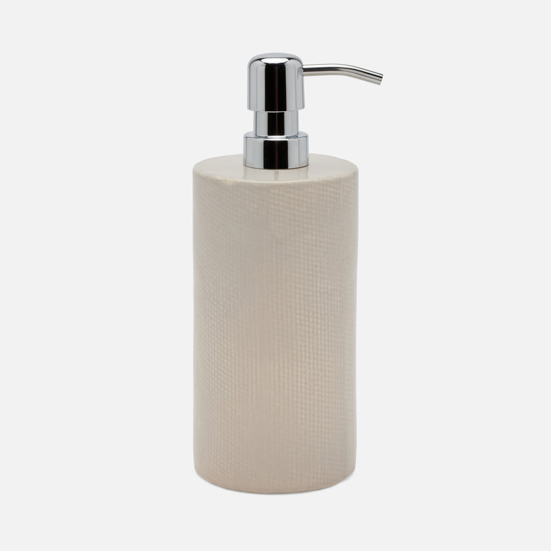 Cordoba, Sand Burlap, Soap Pump, Round, Ceramic