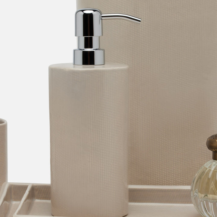 Cordoba, Sand Burlap, Soap Pump, Round, Ceramic