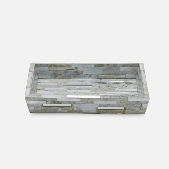 Cortona, Gray, Silver Mix W/ Shell, Soap Dish, Rectangular Tapered