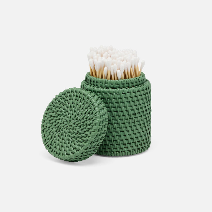 Dalton, Moss Green, Canister, Round, Rattan