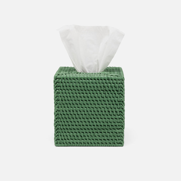 Dalton, Moss Green, Tissue Box, Square Straight, Rattan