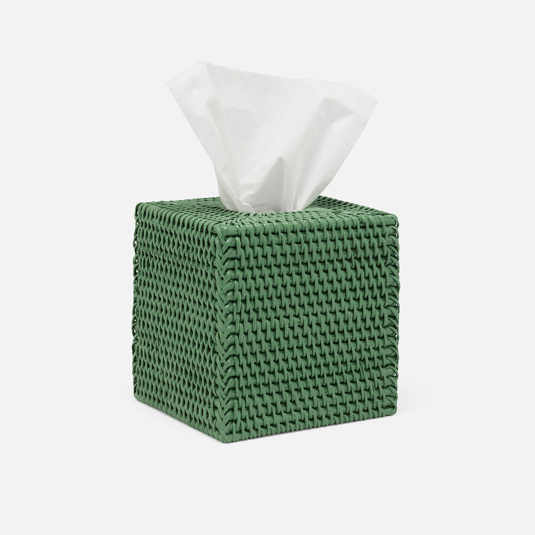 Dalton, Moss Green, Tissue Box, Square Straight, Rattan