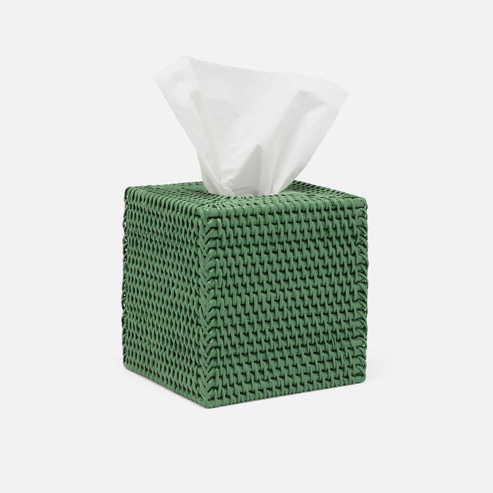 Dalton, Moss Green, Tissue Box, Square Straight, Rattan