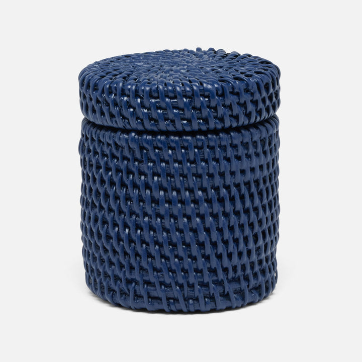 Dalton, Navy, Canister, Round, Rattan