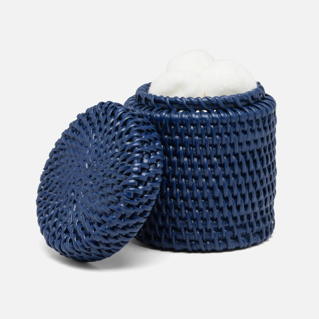 Dalton, Navy, Canister, Round, Rattan