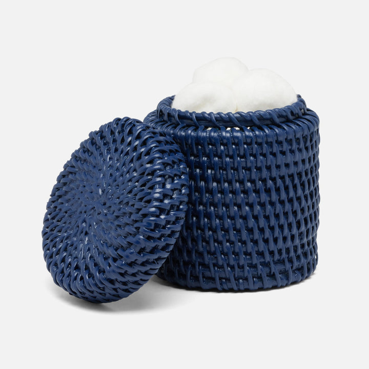 Dalton, Navy, Canister, Round, Rattan