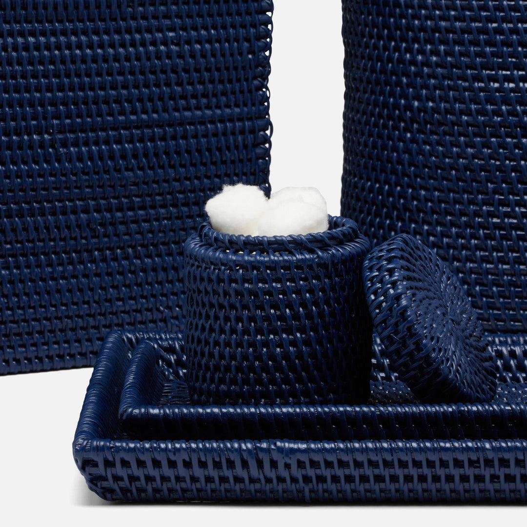 Dalton, Navy, Canister, Round, Rattan