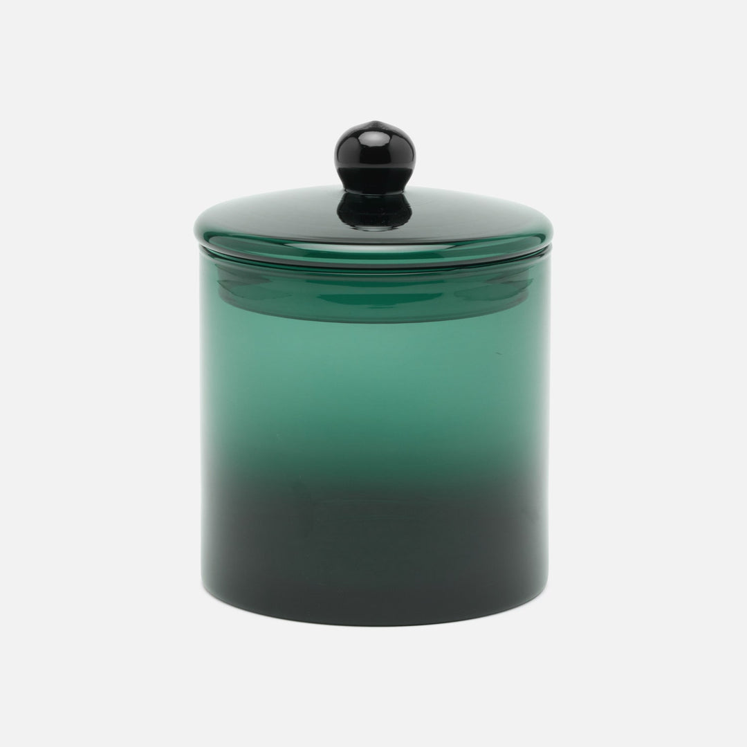 Darby, Smokey Green, Large Canister, Hand Blown Glass