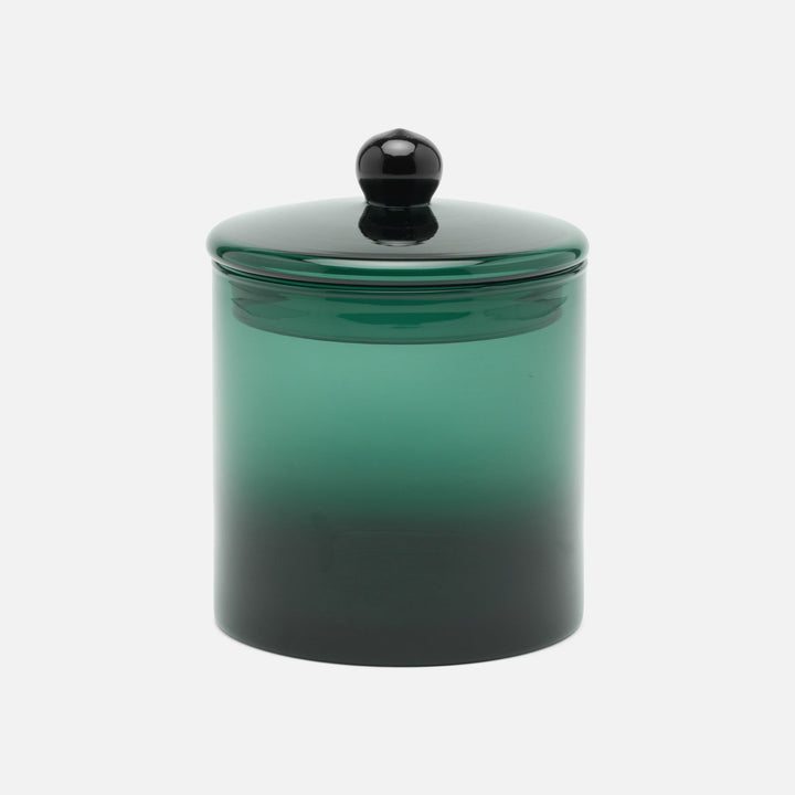 Darby, Smokey Green, Large Canister, Hand Blown Glass