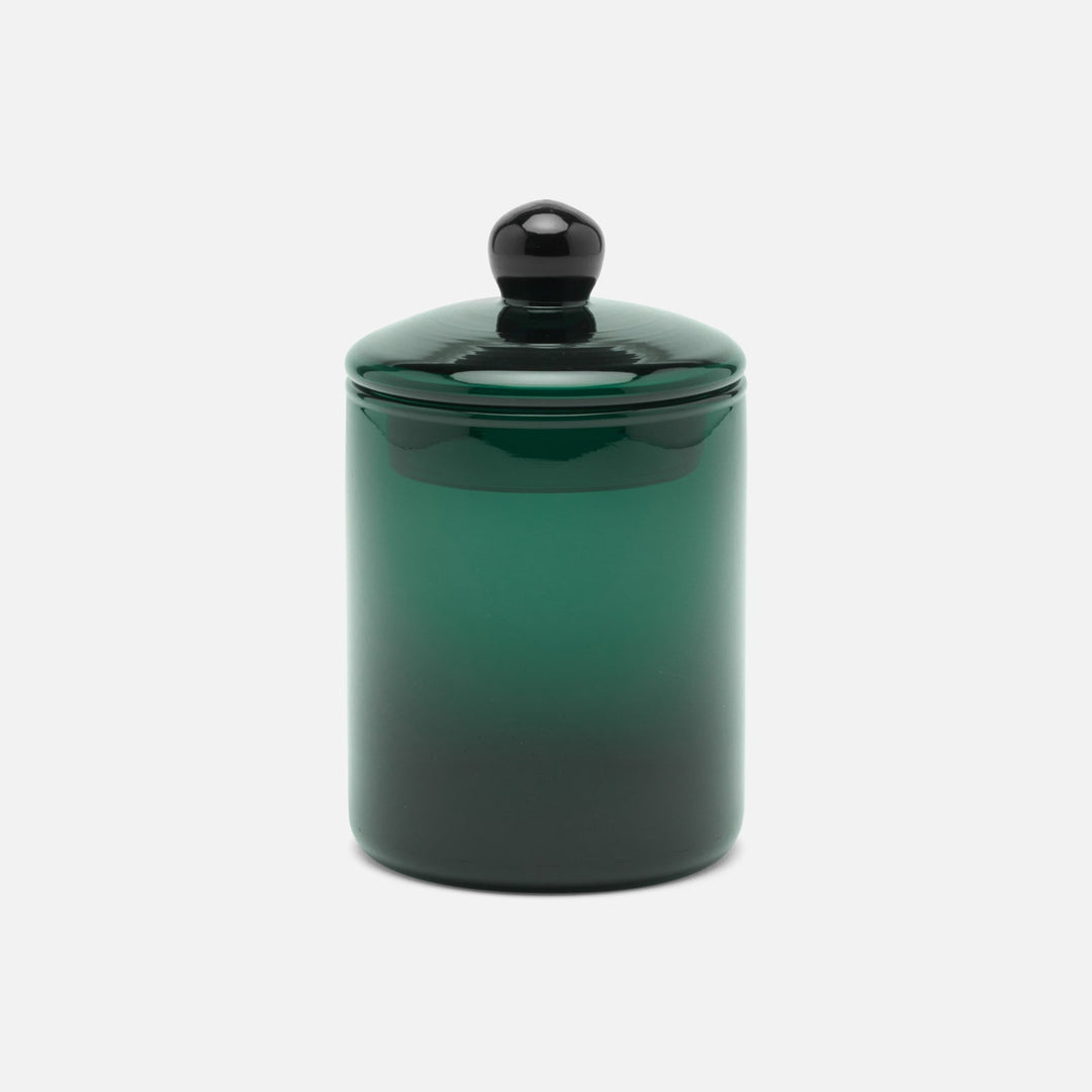 Darby, Smokey Green, Medium Canister, Hand Blown Glass