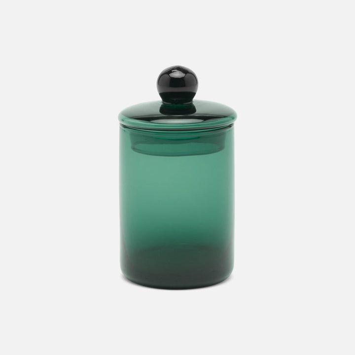 Darby, Smokey Green, Small Canister, Hand Blown Glass