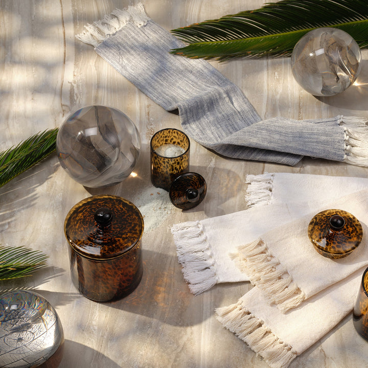 Darby, Tortoise, Canister, Large, Handblown Glass