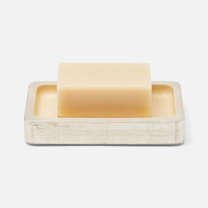 Davos, Champagne Gold, Soap Dish, Rectangular Straight, Silver Leaf