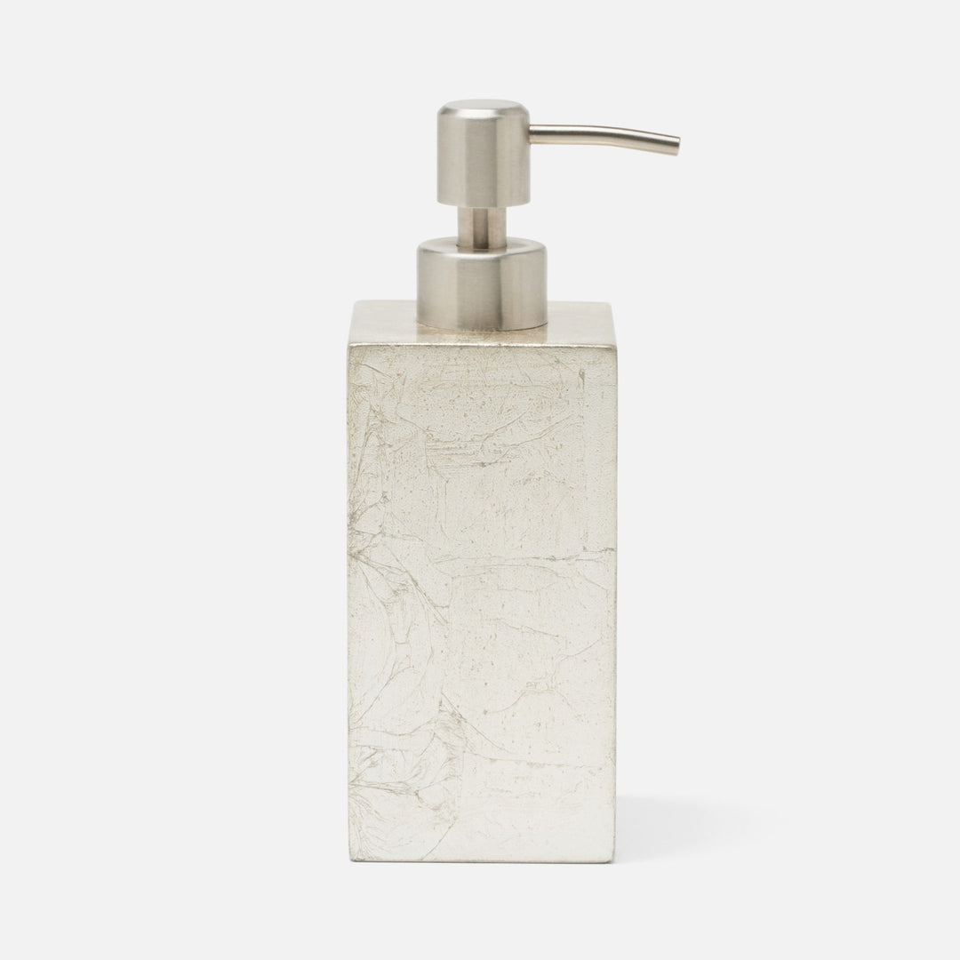 Davos, Champagne Gold, Soap Pump, Square Straight, Silver Leaf