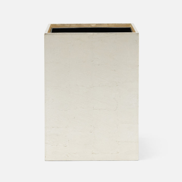Davos, Champagne Gold, Wastebasket, Square Straight, Silver Leaf