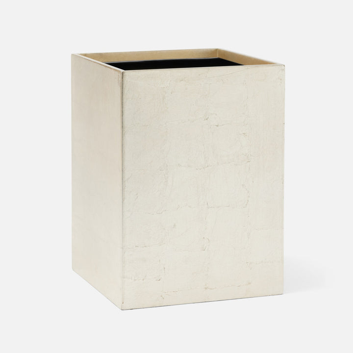 Davos, Champagne Gold, Wastebasket, Square Straight, Silver Leaf